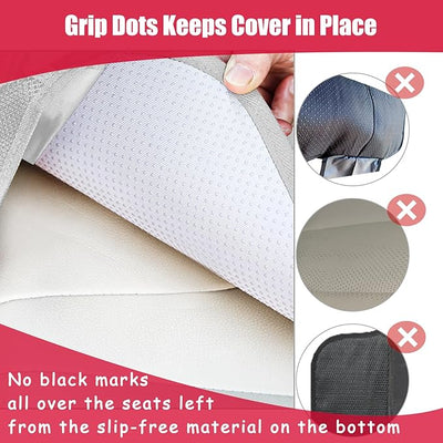 Meolsaek Car Seat Protector for Child Car Seat, Durable 600D Fabric Waterproof Car Seat Cover with Thick Pad Non-Slip Backing，No Imprints (Light Gray-2 pcs)