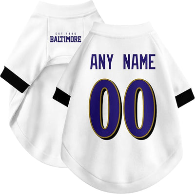 Baltimore Dog Clothes Jersey Style Personalized Pet T Shirt with Custom Name Number for Small Medium Large Dogs