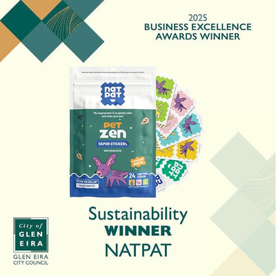 NATPAT Pet Zen Calming Patches for Dogs – Non-Medicated Effective Stress Relief for Travel, Fireworks & Separation Anxiety - Long Lasting & Non-Toxic (24 Patches) - Locket Sold separetely