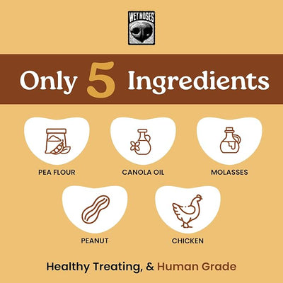 Wet Noses Organic Crunchy Dog Treats – All-Natural, Human-Grade, Non-GMO, Healthy Training & Delicious Snacks for Dogs, for All Dog Sizes & Breeds – Smoked Chicken, 14oz (2 Pack)