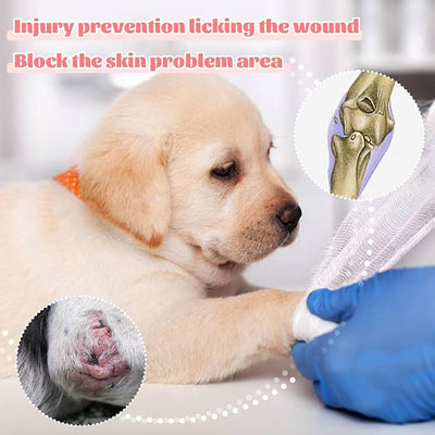 ROZKITCH Dog Sleeve to Prevent Licking for Front Right Left Leg, Pet Prevent Scratching Wound Elbow Protector, Recovery Suit Cone Collar Alternative for Sprain ACL CCL Arthritis Joint Care Rabbit XXS