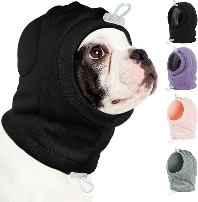 MIGOHI No Shake Ear Wrap for Dogs - Breathable Dog Ear Protection for Hematoma,Stop Shaking & Scratching,Dog Ear Muffs for Grooming, Calming Hoodie for Dogs Separation,Thunderstorms,L,Black