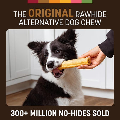 Earth Animal No Hide Chews - Long Lasting Rawhide Free Medium Dog Chews Rolls, Venison - 6 Count