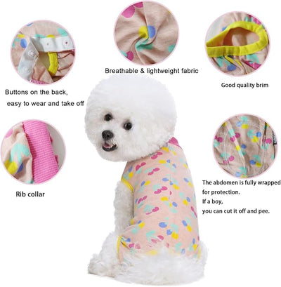 2 Packs Pet Dog Recovery Onesie Suit for Dogs Cats After Surgery,Dog Abdominal Wounds Bandages Cone E-Collar Alternative. (Pink, S)