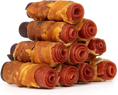 MON2SUN Rawhide-Free Triple Flavor Chicken, Duck & Beef Rolls Dog Treats - Made with Real Meat, 3 Inch Easily Digestible Healthy Snacks for Small Dogs, 13.23 oz