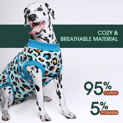 Kuoser Dog Recovery Suit for Dogs After Surgery,Professional Surgical Onesie for Female Male Dogs Spay Neuter,Soft Dog Surgery Suit Bodysuit for Abdominal Wounds Skin Disease,Blue Leopard XL