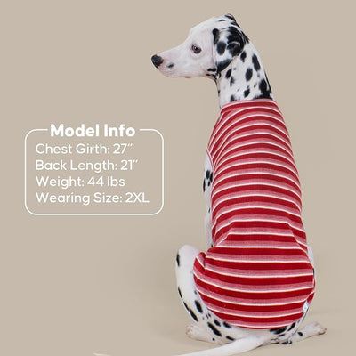 KYEESE 2Pack Waffle Dog Shirts, Lightweight Sleeveless Dog T Shirts for Medium Large Dogs Boy Girl, Breathable Pet Vest Comfortable Tank Top Soft Dogs Clothes for Daily Wear, Red+Striped, 2XL