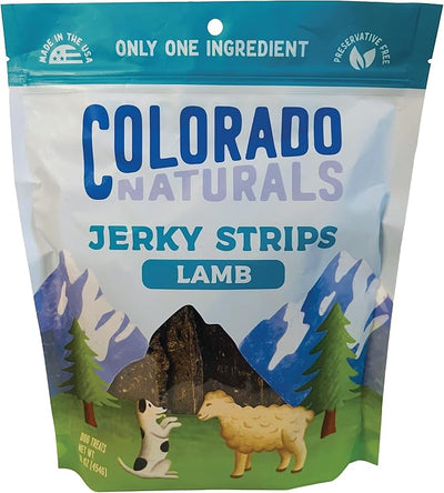 Colorado Naturals Lamb Jerky Strips Dog Treats, 16 oz – All-Natural, Made in USA, No Fillers or Preservatives – Rich in Vitamins and Minerals