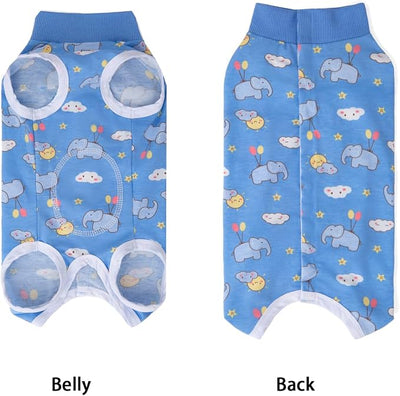 2 Packs Pet Dog Recovery Onesie Suit for Dogs Cats After Surgery,Dog Abdominal Wounds Bandages Cone E-Collar Alternative. (Blue, L)