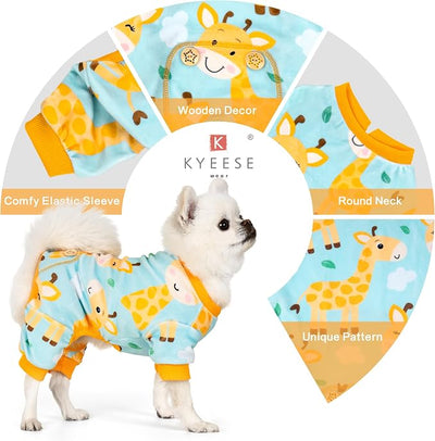 KYEESE Dog Pajamas Soft Cat Clothes Stretchy Pajamas Large Sized Dog Giraffe Pet Pjs Pet Onesie Comfy Pet Costume Coat, XXX-Large