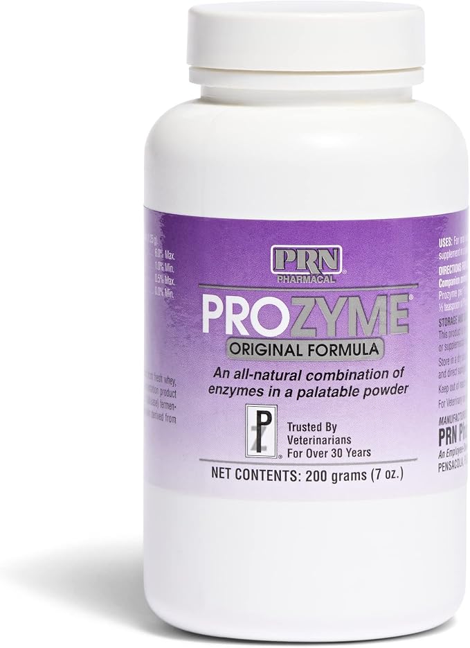PRN Pharmacal ProZyme Enzyme Replacement Supplement - Natural Digestive Aid Veterinary Enzyme Formula - Plant-Based for Pet Digestive Health - 200 g