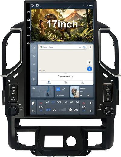 CUSP 17 Inch Android 14 Car Stereo for Chevy Silverado and GMC Sierra 2019+ | without OEM AUX port featuring head unit wireless CarPlay GPS navigation SWC Android Auto backup camera and plug-and-play