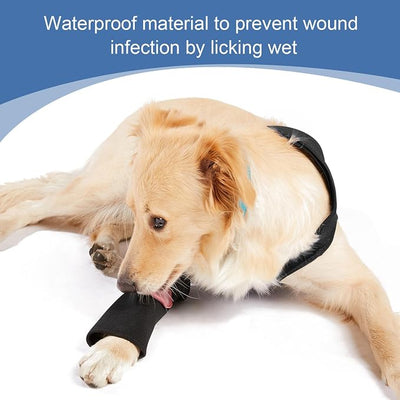 Coodeo Dog Recovery Suit, Cone Collar Alternative, Abrasion Resistant Dog Recovery Sleeve, Washable 2.5mm Thick and Waterproof, Pet Wounds Prevent Licking, Bite, Keep Dry (Black, M)