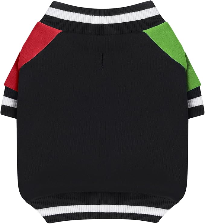 Cute Dog Sweater - Stretchy Dog Pullover Sweatshirt,Soft and Warm Winter Clothes for Boy & Girl Dogs,Suitable for Puppies & Adult Dogs (Black+Red+Green, Large/X-Large)