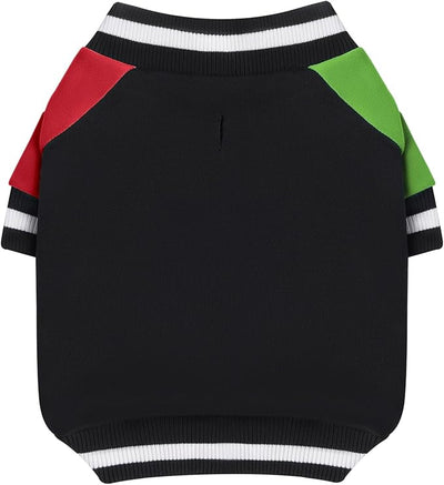 Cute Dog Sweater - Stretchy Dog Pullover Sweatshirt,Soft and Warm Winter Clothes for Boy & Girl Dogs,Suitable for Puppies & Adult Dogs (Black+Red+Green, Large/X-Large)