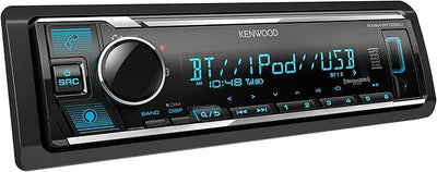 KENWOOD KMM-BT332U Bluetooth Single DIN Car Stereo with USB Port, AM/FM Radio, MP3 Player, Multi Color LCD, Detachable Face, Built in Amazon Alexa, Compatible with SiriusXM Tuner