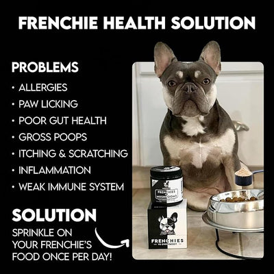 Frenchies vs Mushrooms - Turkey Tail Mushroom for Dogs, Omega-3 & Turmeric | Immune support Mushroom Supplement For Dogs. Helps with digestion, allergies, longevity, lumps & bumps. Frenchie optimized.