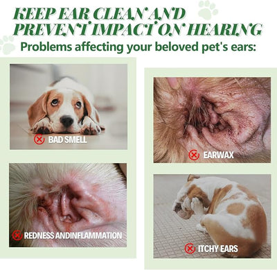 Pawsitive Vibes Dog Ear Powder Set, Dog Ear Powder for Hair Removal 30g, Dog Ear Infection Treatment, Removing Earwax and Odour, Relief of Itching. (Greener 2 pcs)