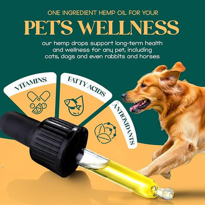 Pure Pet Hemp Oil for Dogs and Cats | Helps with Anxiety, Pain, Stress, Sleep, Seizures, Skin & Coat Health | Calming Drops | 100% Natural 1-Ingredient Liquid Hemp Oil | 2 Pack