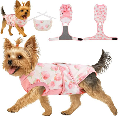 Soft Recovery Suit for Female/Male Dog Cat Puppy After Spay/Neuter, Comfortable Bonus Bandana Included, E-Collar Cone Alternative Anti Licking Wounds, Dogs Full Body Onesie, Pet Onesies Bodysuit, XS