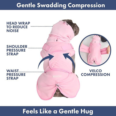 Spark Paws Anxiety Relief Vest for Dogs – Gentle Compression Dog Anxiety Suit, Calming Wrap for Separation Anxiety, Thunder, Fireworks, Suitable for Small Medium and Large Breeds - Pink - Size 5XL