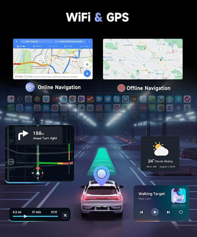 4 Core 4G+64G Car Radio for Honda Accord 8th 2008-2013, 10" Touchscreen Wireless Carplay & Android Auto, Backup Camera, WiFi, Bluetooth, GPS, FM/RDS/EQ/USB/SWC