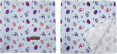 Lionheart glory Dog Bandana 2 Pack Washable Soft Blue Dog Scarf, Stripe Print Boy Bandana Square Adjustable Dog Bandanas for Small Medium Large Dogs
