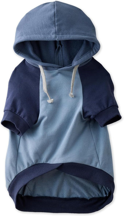 Pet Passion Rocky – The Original Lightweight Hooded Tee 100% Organic Cotton Dog Hoodie Pet Coat Sweater for All Sized Dogs, Original Navy Colorblock, Small (10-25 lbs)