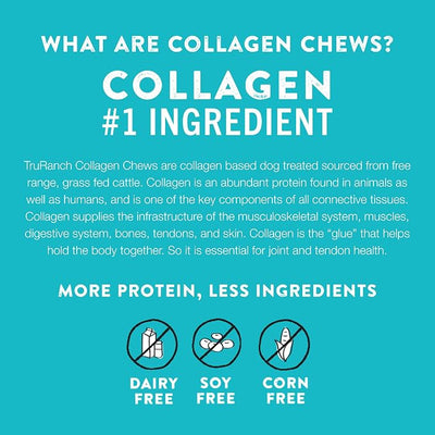TRURANCH Collagen Chips - Collagen Dog Treats - Long Lasting Healthy Joint Support - Rawhide Alternative Chips - Skin & Coat Health - Made with Real Chicken, Value Pack, 3 Bags, 1.5 lbs
