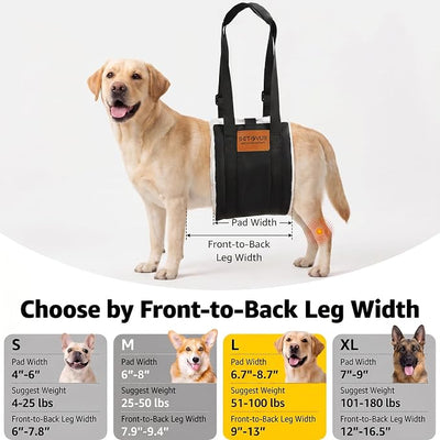Dog Sling for Back Legs, Dog Lift Harness, Magic Tape Dog Sling for Large Dogs Hind Leg Support, Elderly Dog Lifter, Help Canie Hip Arthritis K9 Cruciate Ligament Rehabilitation (Large)