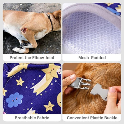 MANON ROSA Dog Elbow Pads – Knee Wrap Front Leg Sleeves for Large Dogs, Wound Protection & Anti-Licking Brace for Injured Legs or Joints (Sleeve Length 15.3inches, Suit. Wt 95-110lbs, 3XL, Gray)