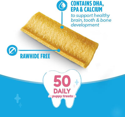 Dentalife Puppy Teething Dog Chews for Small Dogs 3 Months and Up, Chicken Flavor, 1.08 lb., 50 Chews - 50 ct. Pouch