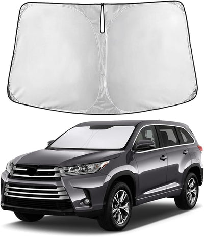 EcoNour Windshield Sunshade Compatible for Toyota Highlander 2014-2017 2018 2019, Sun Visor for Front Windshield & Window Sun Shade Cover, UV Heat Blocker & Protector, Car Accessories