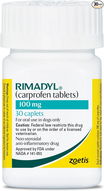 Rimadyl (carprofen) for Dogs, 100 mg, 30 Caplets