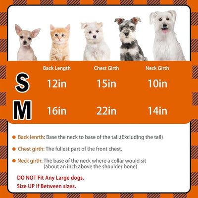 PUPTECK Plaid Fall Dog Shirt, Cute Puppy Cat Polo T-Shirt, Soft Pet Clothes Boy for Small Medium Dogs, S