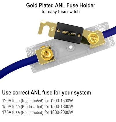 4 Gauge 100% Copper OFC Complete Amplifier Wiring Kit | True Spec 4 AWG (American Wire Guage) for Automotive Car Audio Subwoofer Amp Install (incl Power Ground Cable RCA Speaker Remote Wires)