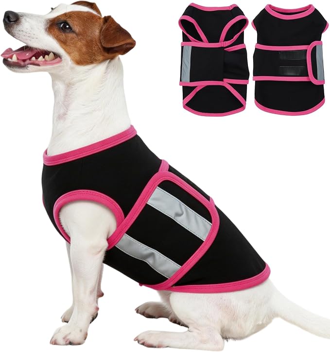 Dog Anxiety Calming Vest, Gentle Compression Anxiety Suit for Dogs, Breathable Dog Calming Wrap for Separation Anxiety, Thunder, Fireworks, Vet Visits, Black XS