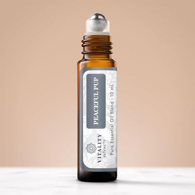 Peaceful Pup - Dog Anxiety & Stress Relief Roll-On (by Vitality Extracts) - Natural Calm, Ease Anxiety & Stress, Aromatherapy, Lavender Essential Oil, Lemon Essential Oil, in Almond Oil Base