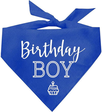 Birthday Boy with Cupcake Dog Pawdy Celebration Printed Dog Bandana (Royal OS 214)