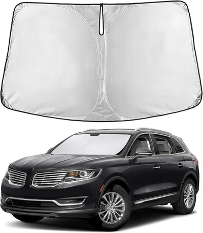 EcoNour Windshield Sunshade Compatible for Lincoln MKX/Nautilus 2016-2019 2020 2021, Sun Visor for Front Windshield & Window Sun Shade Cover, UV Heat Blocker & Protector, Car Accessories