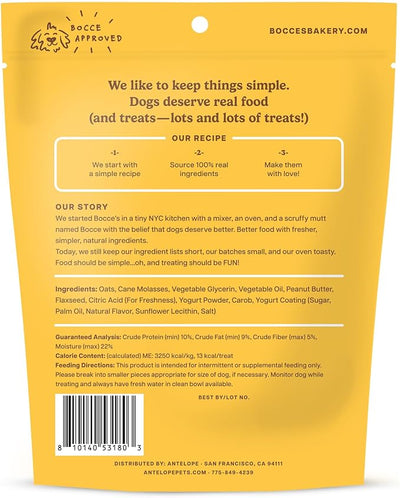 Bocce's Bakery PB Chip Froyo Dog Treats – Natural, Wheat-Free Soft & Chewy Cookies Made with Real Ingredients – Baked in The USA and Topped with Carob & Sprinkles, 6oz