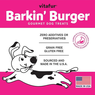 Barkin Burger Salmon & Pumpkin Dog Treats – Limited Ingredient Recipe, Digestive Support, High Omega for Skin & Coat, Sensitive Stomach Friendly, Picky Eater Approved