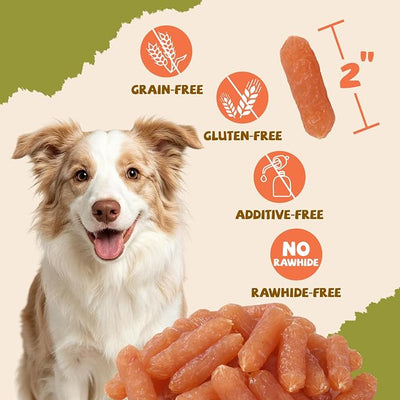 Soft Chicken Sausage Dog Treats, Slow Roasted Chicken Jerky for Dogs High Protein, Grain-Free Rawhide-Free Training Rewards Treats w/Glucosamine Chondroitin for Small Medium Large Dogs 10.6 oz