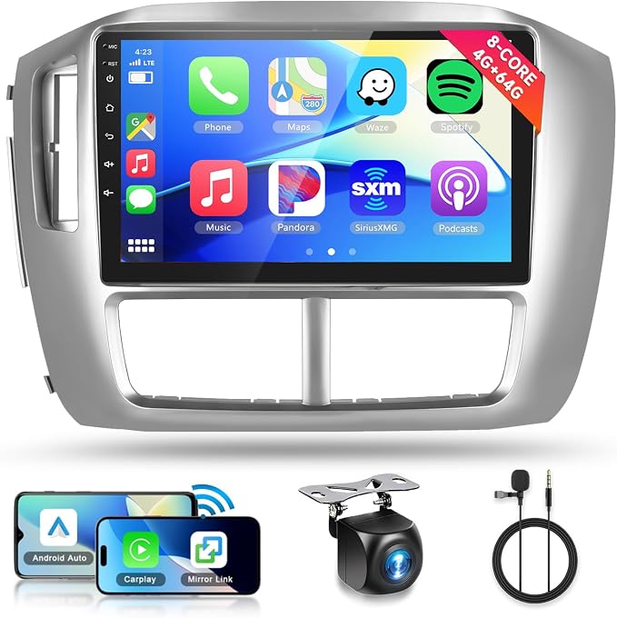 8Core 4+64G Car Stereo for Honda Pilot 2006 2007 2008 Wireless Carplay Android Auto,9 inch 1280 * 720P IPS Touch Screen Radio, Android15/GPS/WiFi/32EQ DSP/59UI/Bluetooth5.0/SWC/Backup Camera&Mic
