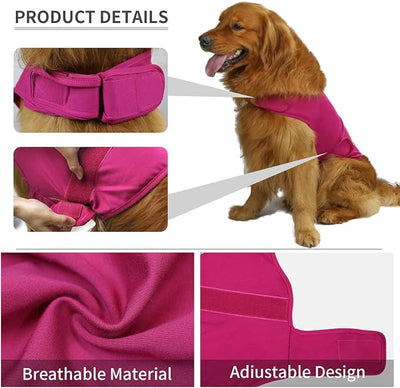 Comfort Dog Anxiety Relief Coat, Dog Anxiety Calming Vest Wrap for Thunderstorm,Travel,4th of July Fireworks,Vet Visits,Separation Anxiety Relief for Dogs (S, Rose)