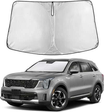 EcoNour Windshield Sunshade Compatible for Kia Sorento 2021-2024 2025 2026, Sun Visor for Front Windshield & Window Sun Shade Cover, UV Heat Blocker & Protector, Car Accessories
