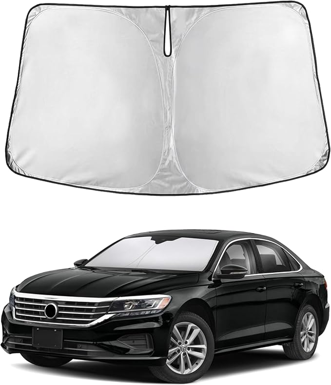 EcoNour Windshield Sunshade Compatible for Volkswagen VW Passat 2012-2020 2021 2022, Sun Visor for Front Windshield & Window Sun Shade Cover, UV Heat Blocker & Protector, Car Accessories