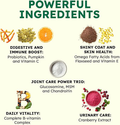 ZENO Dog Vitamins and Supplements - 150 Dog Multivitamin Chewable - Immune, Joint Support, Skin, Gut Health + Packed with Omega 3s, Glucosamine & Probiotics - Safe for Puppy - Beef