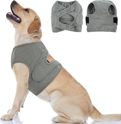 BRKURLEG Chest Recovery Suit for Dogs, Dog Chest Wound Cover, Breathable & Soft Pet Surgery Recovery Suit, Anti-Licking Wound Vest, Not for Spay/Neuter Surgeries, Pet Cone Alternative, Grey XXL
