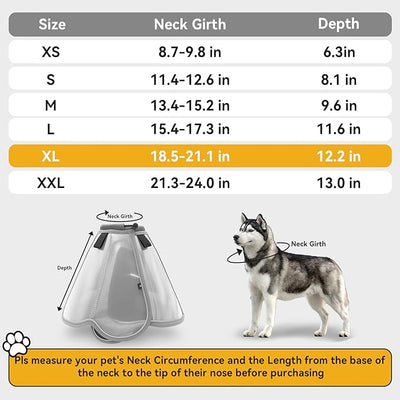 Upgraded Dog Cone Collar for Large Medium Dogs, Soft Dog Cone with Double-Layer Design, Adjustable Pet Recovery Collar for Dogs After Surgery, Elizabethan Collar (XL, Grey)